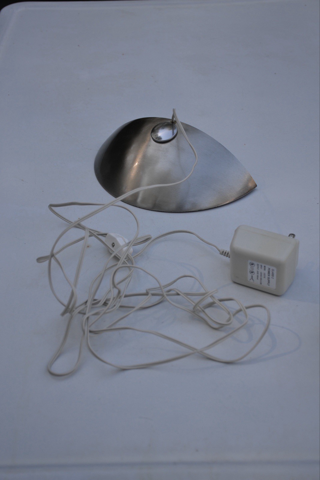 Modern Brushed Steel Half Moon Wall Sconce Lamp by Halo — Plug-In Light Fixture