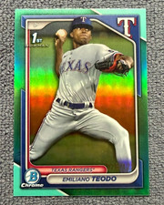 EMILIANO TEODO 2024 Bowman Chrome 1ST AQUA LUNAR REFRACTOR #/125 Rangers