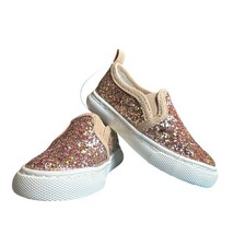 Cat Jack Madigan Gold Glitter Slip-On Madigan Sneakers Toddler Girl Size 5 NWB
