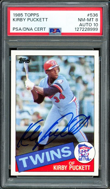 Kirby Puckett Signed 1985 Topps RC 536 Twins PSA 8 Auto GM 10 PSA/DNA #127228999