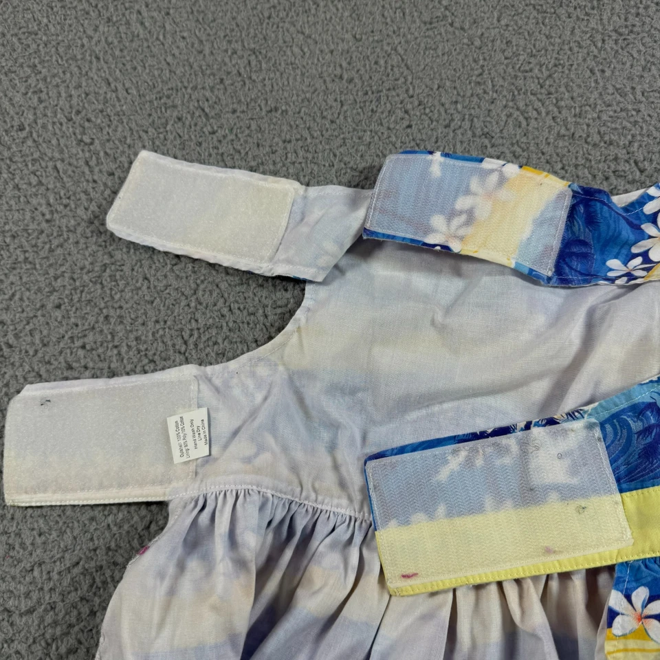 Doggie Design Blue Yellow Size L Cotton Lined Catching Waves Designer Dog Dress - Image 4 of 4