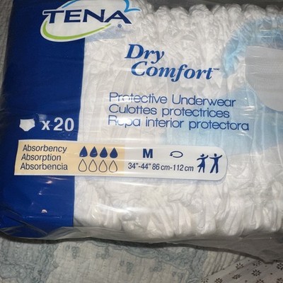 Pack Of 20 Tena 72422 White Dry Comfort Protective Underwear Medium 34''-44''