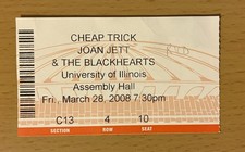 2008 CHEAP TRICK / JOAN JETT & THE BLACKHEARTS CHAMPAIGN IL CONCERT TICKET STUB