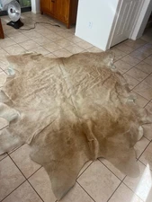 Brazilian Cowhide Natural Brindle Approx. 6 ft x 6 ft Rug Floor Cover NEW