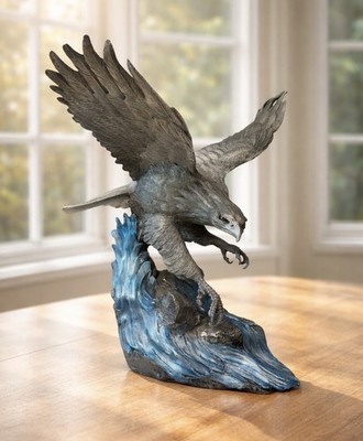 Franklin Mint The Alaska Chilkat Bald Eagle Preserve Pewter Statue Paul Brunelle