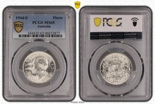 Australia 1944-S Silver Florin PCGS MS65 Gem Unc #2887