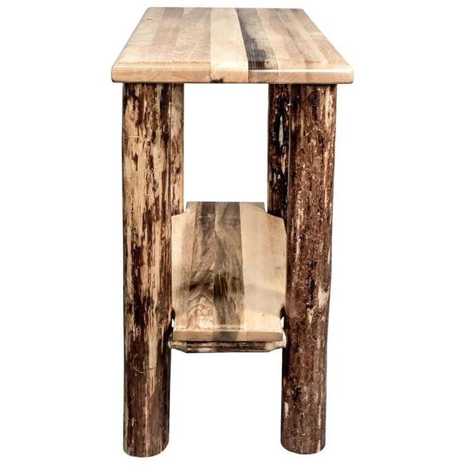 Montana Woodworks Glacier Country Wood Chairside Table in Brown Lacquered - Image 4 of 4
