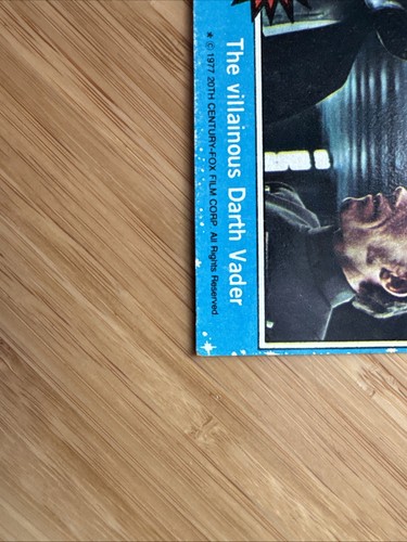 1977 Topps Star Wars - Series 1 (Blue) #7 The Villainous Darth Vader RC - Picture 5 of 7