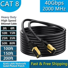 Cat 8 Ethernet RJ45 LAN Cable Super Speed 40Gbps Patch Network Gold Plated lot