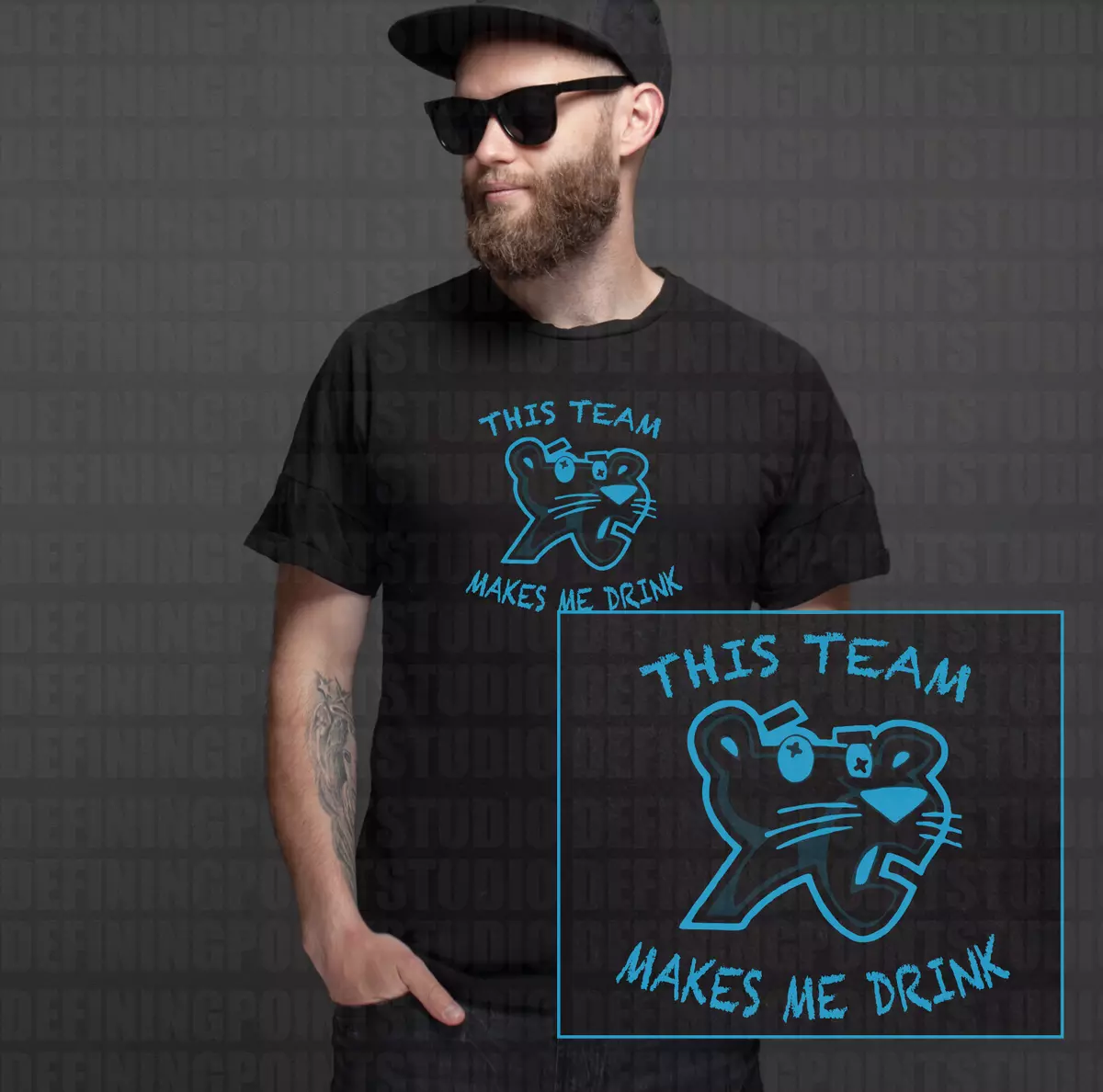 Carolina Panthers This Team Makes Me Drink T-Shirts | Shirt Beer My Jersey  Funny