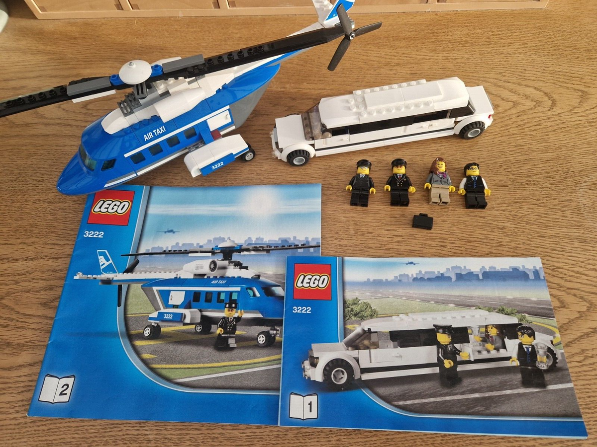 Lego 3222 Helicopter & Limousine (2010) 100% complete with 