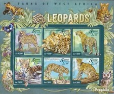sierra leone sierra-léonais 6066-6071 Feuille miniature neuf 2015 léopard