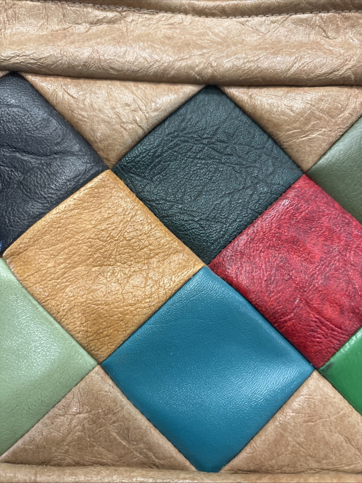 Authentic Leather Patchwork Vintage Purse - image 2