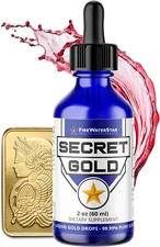 FWS Colloidal Gold - Liquid Gold Drops - 99.99% Pure Swiss Gold - 100 Ppm - Ruby