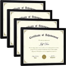 8.5X11 Picture Frames Certificate Frame 4 Pack Document Frames Bulk