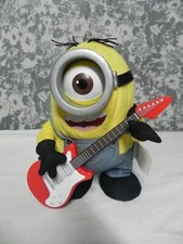 Minion Rock N Roll Stuart Guitar Playing Electronic Plush Toy 9'' Despicable Me