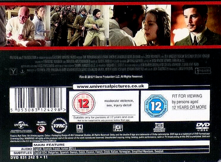 The Ottoman Lieutenant DVD (2017) Ben Kingsley, Michiel Huisman