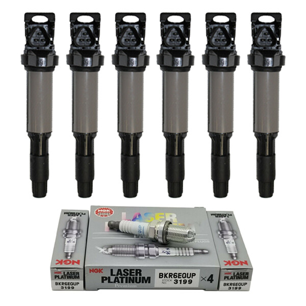 New 6PCS Ignition Coil  NGK Laser Platinum Spark Plug for BMW 320i 325Xi 330Ci