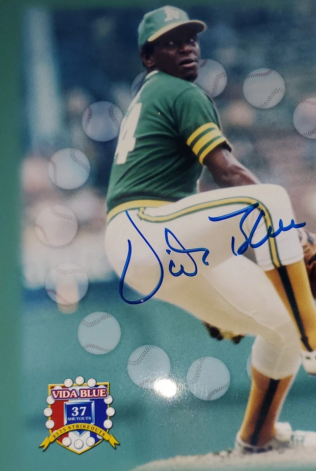 Vida BlueJSA CERTIFICADO DE AUTENTICIDAD MLB Oakland A's HOF autógrafo 12x14 fotografía gigantes Foto 4 de 4