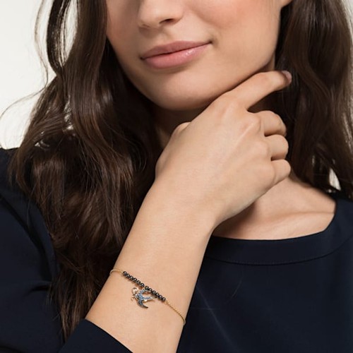NWB Swarovski Crystal Remix Swallow Bracelet Strand Gold-Tone Plated-5494381 (M) - Picture 5 of 6