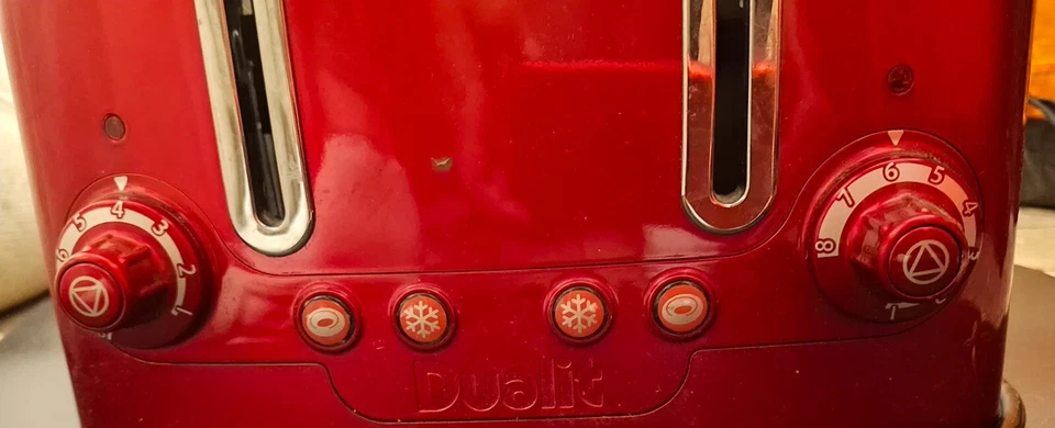 Used Red Dualit 4-slice Lite Toaster - Image 3 of 4