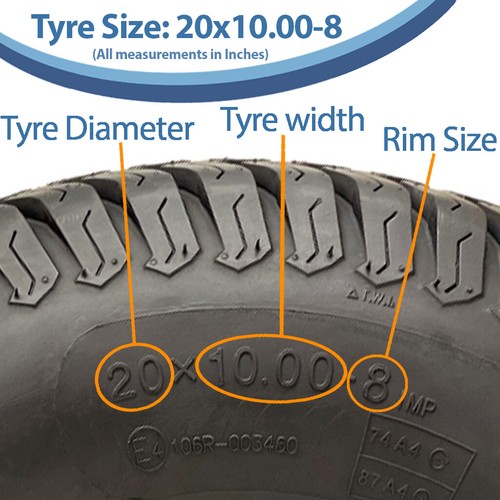 20x10.00-8 ATV Trailer Kit P332 Grass Wheels ALKO Hub & Stub Axles Hitch 750kgs - Picture 4 of 9