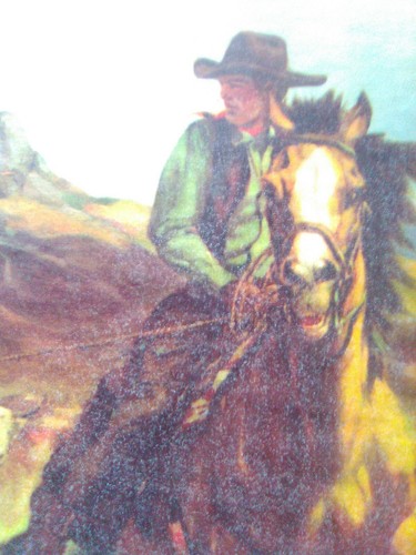 VINTAGE KALENDER KUNSTDRUCK 30ER JAHRE COWBOY The Roundup WESTERN, Kühe,  - Bild 1 von 10