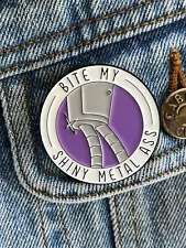 Futurama Bender “Bite My Shiny Metal A**” Funny Cartoon Large Enamel Pin