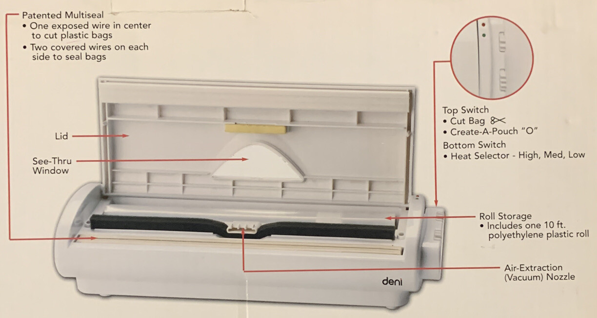 Deni Freshlock Turbo Vac Vacuum Sealer (Model 1831) Open box eBay