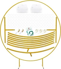 LANGXUN 1.5M Large Size Golden Metal Round Balloon Arch kit Decoration, for Bir