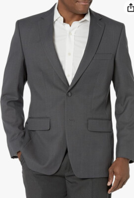 Haggar 46L Men's Tailored Fit Premium Stretch Suit Jacket Heather Gray