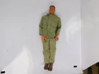 Vintage GI Joe Hasbro Soldier Army Green Uniform Brown Hair Scar 12"