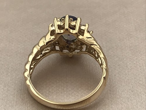 $2,100 1.6CT NATURAL TANZANITE &DIAMOND COCKTAIL/ENGAGEMENT RING 14K YELLOW GOLD - Picture 8 of 9