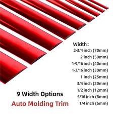 6mm-70mm Chrome Red Car Door Body Bumper Strip Exterior Molding Trim 5-50ft