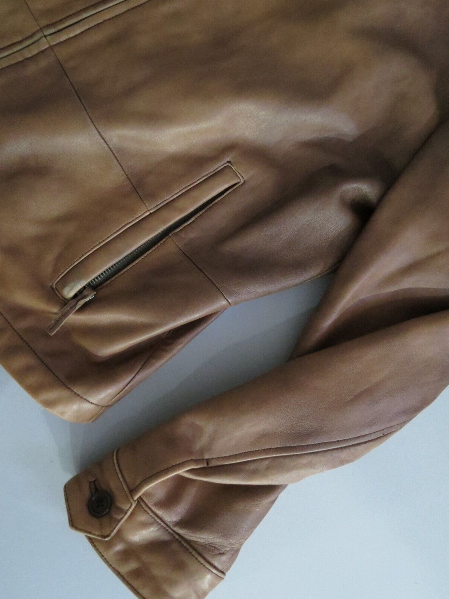 VTG Banana Republic 100% cow hide leather zipper front