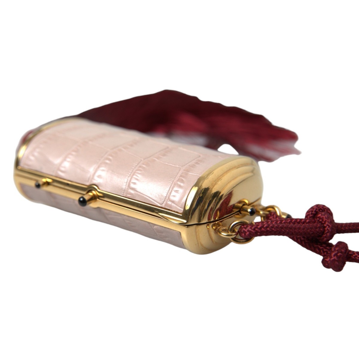DOLCE & GABBANA Bag Pink Exotic Leather Mini Mirror Tassel