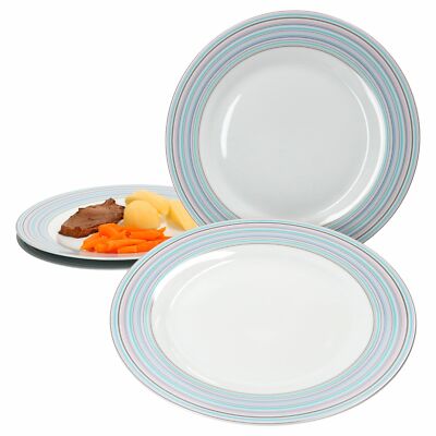 Ritzenhoff Doppio Circle 4er Set Speiseteller Essteller Platte Liniendekor Ringe