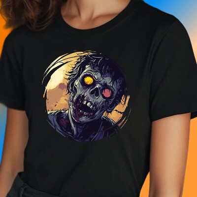 Women's Zombie Print Cotton T-Shirt Size S to 3XL
