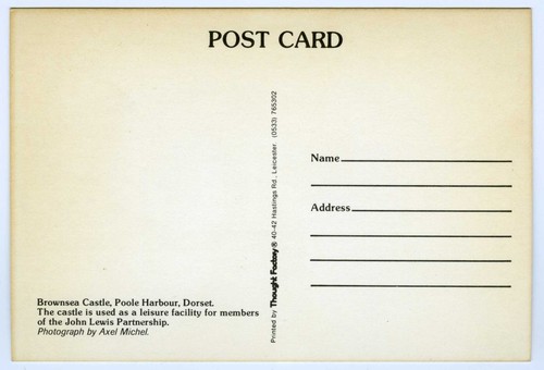 1980s Postcard Brownsea Castle Poole Harbour Dorset John Lewis Unposted - 第 2/2 張圖片
