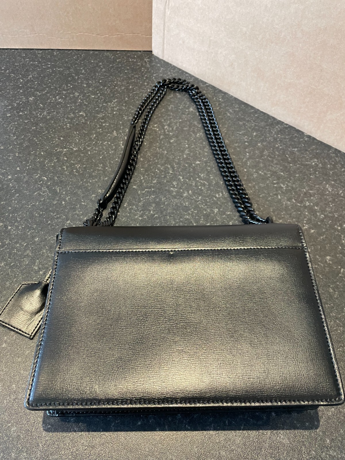 Saint Lauren Crossbody Bag Sunset medium in smooth leather - All black image 9