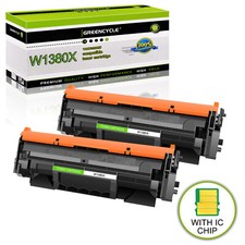 2PK W1380X Toner with Chip For 138X HP LaserJet Pro 3001dw 3001fdw MFP 3101fdw