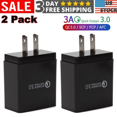 2 PCS 3 USB Port Fast Quick Charging QC3.0 Hub LED Display Travel Power Adapter