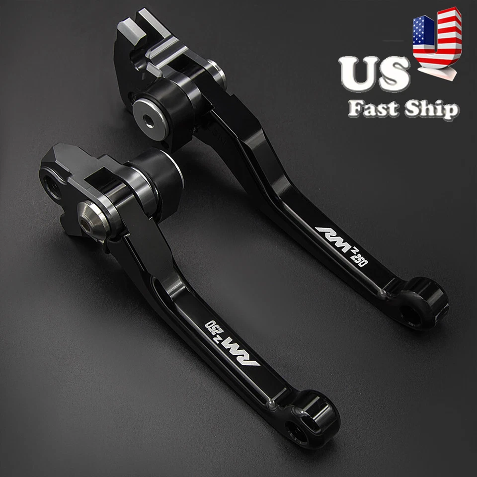 Palanca de freno de embrague de pivote de suciedad con logotipo CNC para Suzuki RMZ250 07-22 RMZ250 04 negra Foto 3 de 4