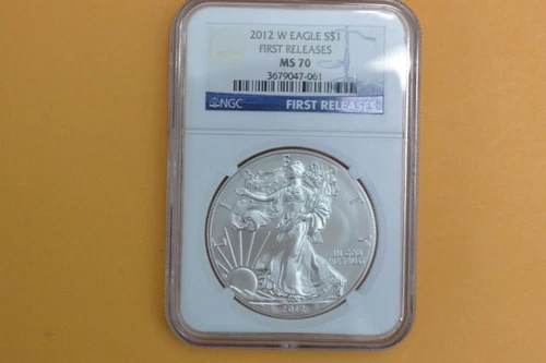 2012 W (BURNISHED) NGC MS70 SILVER EAGLE FIRST RELEASES