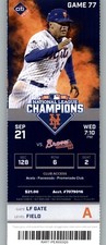 Atlanta Braves vs New York Mets 9/21/2016 Full Ticket -  Juan Lagares