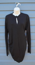 Lane Bryant Black Neck Slit Sleeves Mini Shirt Dress Plus Size 18/20 Tunic NICE