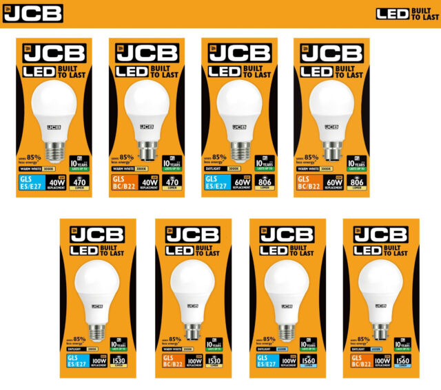 10 X JCB LED GLS Opal Household Light Bulb 6w=40w E27 ES 3000k Warm White