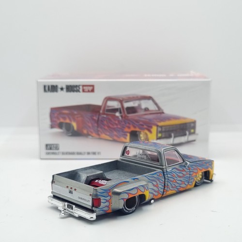 MINI GT KAIDO HOUSE CHEVROLET SILVERADO DUALLY ON FIRE V1 KHMG127 CHASE - Picture 5 of 14