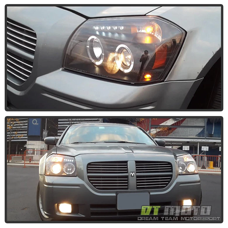 Faro proyector LED halo negro 2005 2006 2007 Dodge Magnum 05 06 07 izquierda+derecha Foto 2 de 4