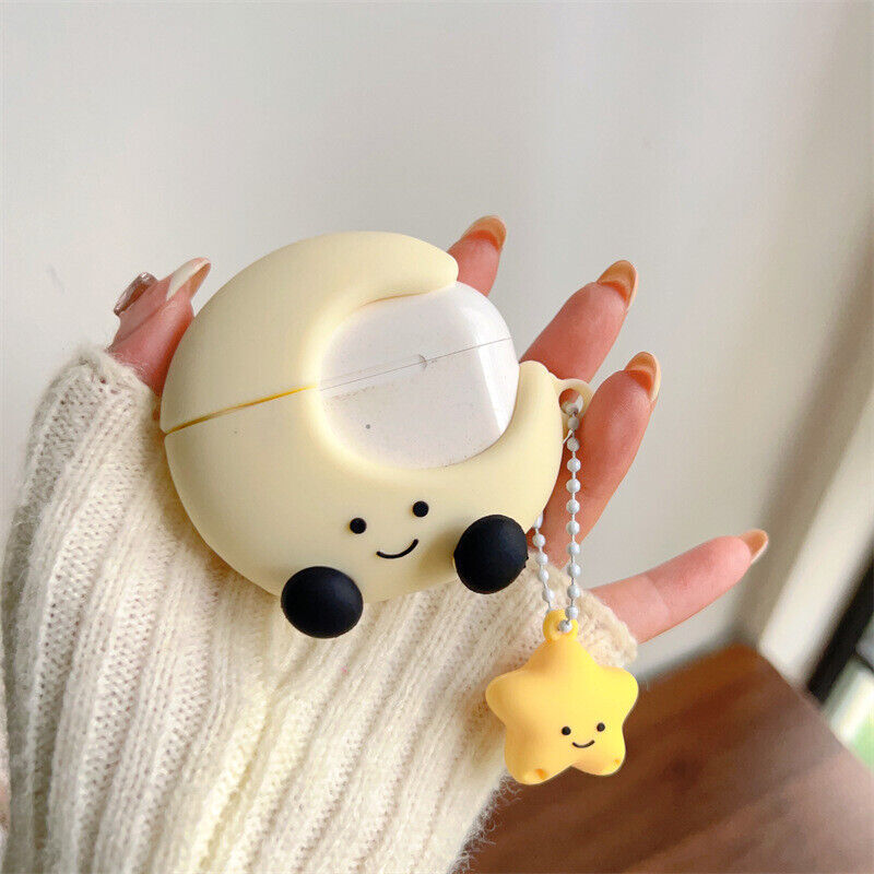 With Keychain Cute Airpod Case Cute Cartoon Pattern Silicon